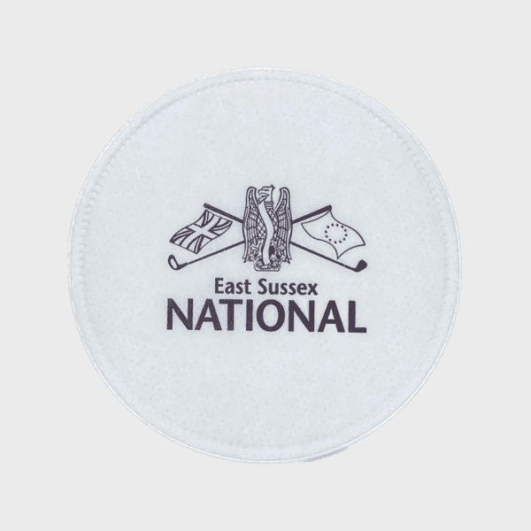 white coaster printed 1 colour